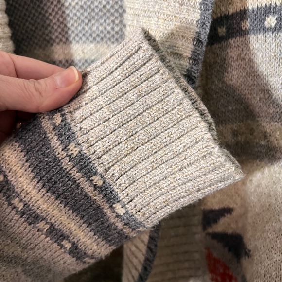 Lucky Brand Womens Aztec Southwest Heavyweight Sweater Neutral Long Staple Small - Picture 6 of 12